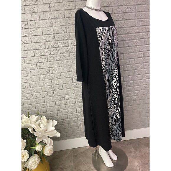 White Mark Long Sleeve Animal Print Dress Size 3X NWT - Picture 5 of 11
